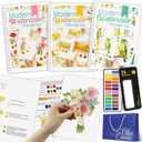 3Pcs Watercolor Workbook Paint Book Beginner Friendly Painting Kit, 5.51 x 8.26 x 0.1 inches
