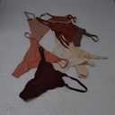 DEANGELMON Seamless G-string Thongs for Women - No Show Thong Underwear Low Rise Stretch Panties Workout Pack (Small, Coffee - 8 Pack)