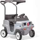 Step2 Side-by-Side Push Around SUV, Kids Push Car, 2 Seats, Stroller Substitute, Includes Seat Belts & Horns, Made of Durable Plastic, Max Weight 100 lbs., for Toddlers 1.5-5 Years Old, Gray (Large)