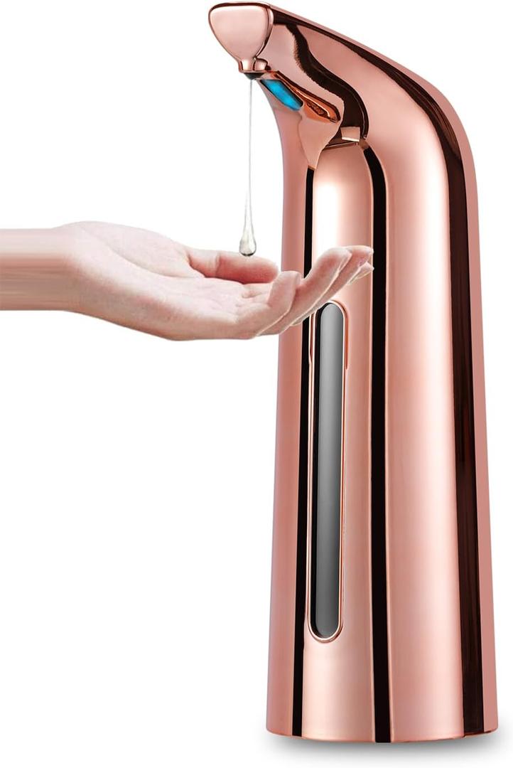 Gulica Automatic Touchless Soap Dispenser, Infrared Motion Sensor, Waterproof, 400ml/14oz Rose Gold