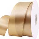 UOUYOO 1 1/2 Inch Champaign Gold Satin Ribbon 50 Yards Fabric Ribbons Roll for Gift Wrapping Flower Bouquet Bows Bouquet Bridal Bouquets Wedding Invitations