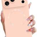 OOK Magnetic Case for iPhone 17 Pro 6.3 Inch [Wireless Charging Compatible] Soft TPU Solid Phone Cover Anti-Scratch Shockproof Protection Slim Case for Women Men - Pink