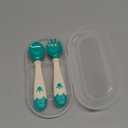 Deejoy Toddler Utensils, Self-feeding Flatware Set withTravel Case, Baby Spoons and Forks with Silicone Bendable Handle, Easy Grip Heat-Resistant, Ideal for Kids, Stage 2 Green