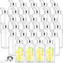 Zubebe 40 Pcs Reusable Water Bottles Bulk Clear Bottles with Stainless Steel Leak Proof Lids Acrylic Bottles with Nylon Carrying Strap Shaker Bottles for Water, Milk, Smoothie, Juice Beverage