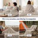 PHF Luxury Soft Fleece Blanket Queen Size, No Shed No Pilling, 380GSM Fluffy Cozy Throw Blankets for Bed, 90"x90", Lightweight Warm Bedding for Home Decor, Ideal Gift for Women, Oak