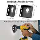 Square Slot Cutter, Stainless Steel Drywall Outlet Cutter Compatible with Dewalt 20V & Milwaukee M18 Oscillating Tools, One Step in Place Electrical Box Cutter for Drywall (Square)