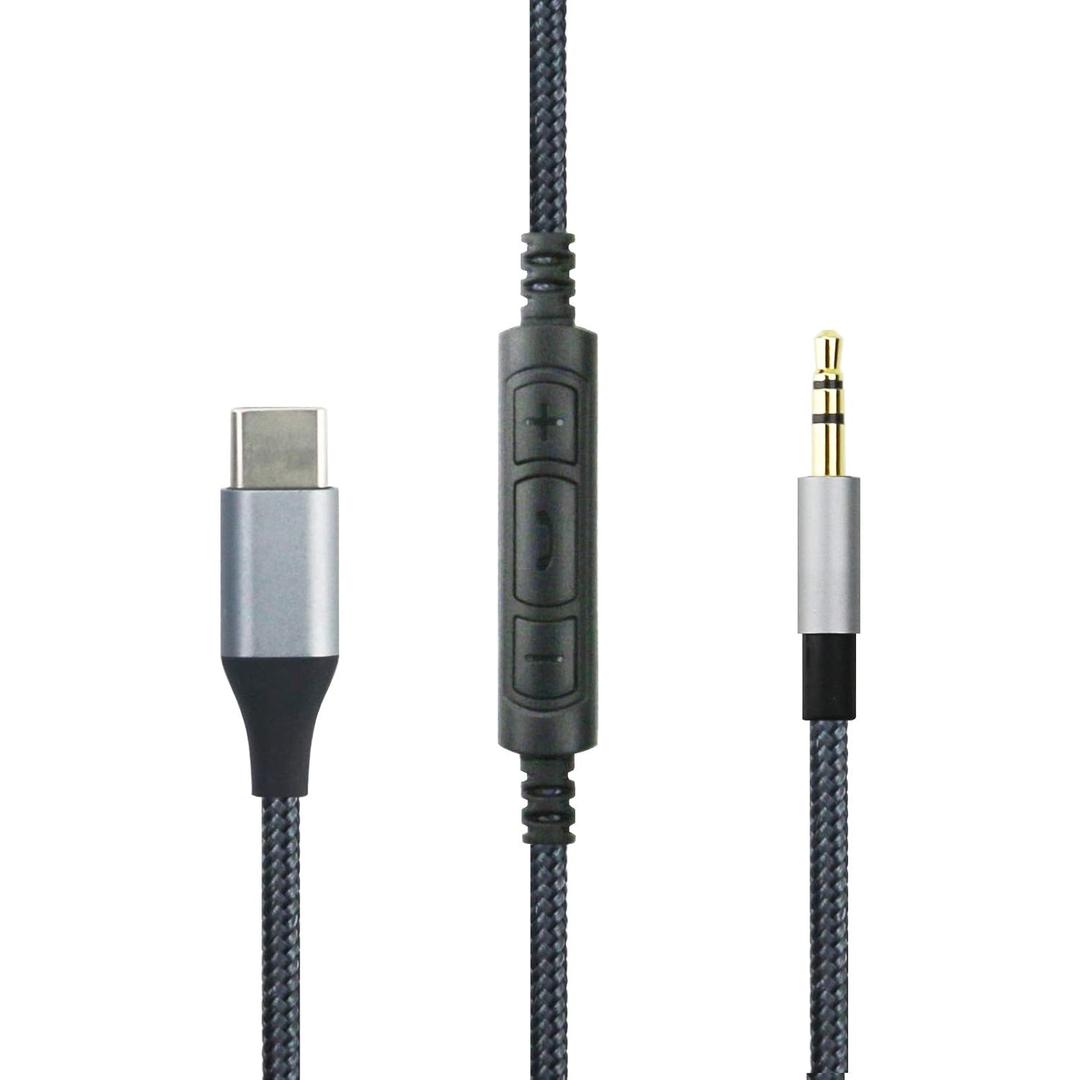 NewFantasia Type C USB C to 2.5mm Audio Cable Compatible with JBL Tune 760NC 770NC 720BT 510BT Live 660NC 770NC E55BT E65BTNC Headphone, Remote Volume Mic Compatible with iPhone 17/ Air /16/15/iPad