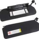 Nakuuly Sun Visor Pair with Updated LED Lighted Vanity Mirror Compatible with Corvette C5 1997-2004 Replaces 10442033 10442034 Left Driver and Right Passenger Side Black Sunvisors