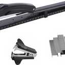 Long Reach Stapler, with 2000 Staples & Stapler Remover Full Strip20-25 Sheet Capacity, with Built-in Ruler and Adjustable Locking Paper Guide, Black