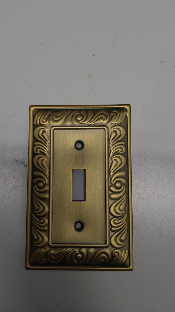 TREEWELL Duplex Outlet Cover Plate, Paisley Pattern Satin Nickel Metal Wall Plates for Electrical Outlets, 1 Gang Receptacle Cover, Pearls Decorative Switch Plates and Outlet Covers