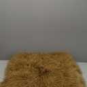 Lamb Fur Throw Pillow Cover Real Fur Sheepskin Throw Square Cushion Fluffy Curly Wool Soft for Living Rooms 20X20in (Khaki)