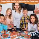 Motipuns 24 Set 24 Set Jesus Feed 5000 Craft Kit Sunday School VBS Religious Craft DIY Christian Handheld Basket Fisher of Men Vacation Bible School Gift for Home Church Preschool Activity Supply