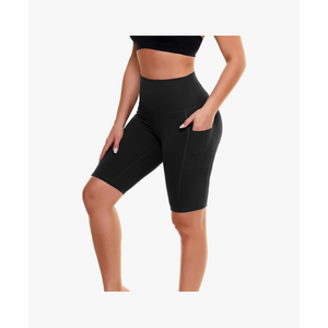 Biker Shorts for Women with Pockets - 8"/5"/3" Booty High Waisted Black Spandex Volleyball Short for Workout Yoga 2XL/3XL