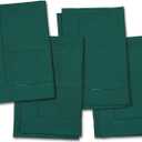 Home Ekaa Green Cotton Linen Napkins Set of 4 Washable Hemstitch Cloth Napkins 20x20 Inch for Dining, St. Patrick's Day, Holiday, Winter, Wedding & Everyday Decor Serena