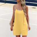 Lepunuo Womens Summer Casual Loose Rompers Athletic Sleeveless Stretchy Short Overalls Jumpsuits with Pockets (XXXL)