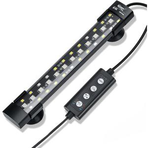 hygger 24/7 Mode Submersible Aquarium LED Light, Full Spectrum Hidden Fish Tank Light with 3 Rows Beads 7 Colors Auto On Off Sunrise-Daylight-Moonlight, Adjustable Timer Brightness 6W