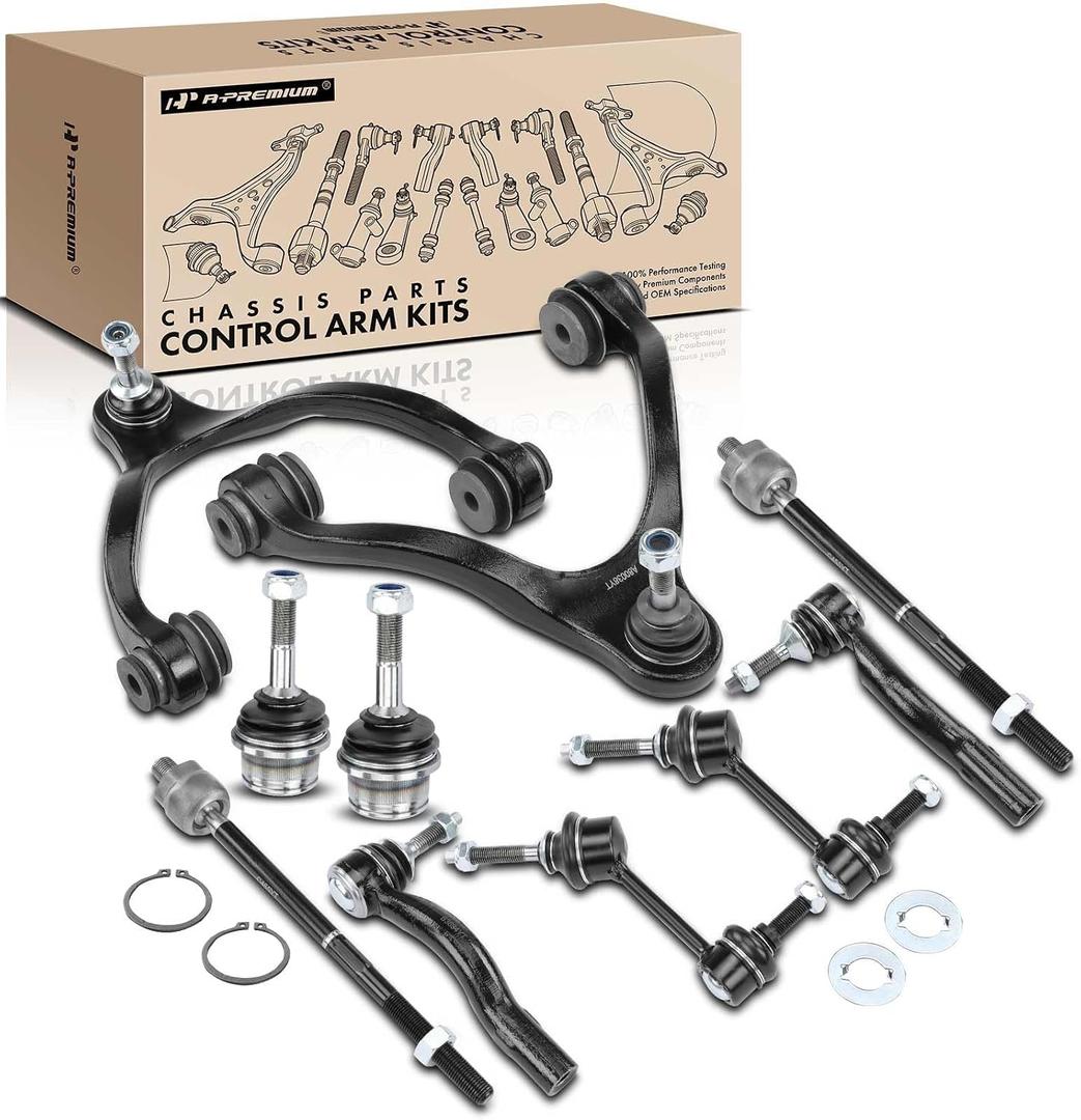 A-Premium 10Pcs Front Suspension Kit, Upper Control Arm, Lower Ball Joint
