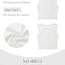 SUUKSESS Women Sexy Backless Tank Top Going Out Double Lined Y2k Basic Crop Tops (Large, 01 Cream White)