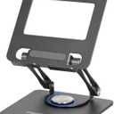 Swivel Tablet Stand for iPad/Kindle/PS/Switch/iPhone 13"-4.7" Holder, Adjustable Tablet Stand for Desk, Kitchen, PC Office Accessories for Desk, Men, Women, iPad Accessories (Grey)