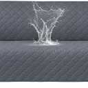 100% Waterproof Couch Cover For Pets Large, Sofa Covers For 3 Cushion Couch Washable, Non Slip Couch Covers For Dogs With Side Pockets, Quilted Couch Covers For Sofa (Oversized Sofa, Dark Grey)