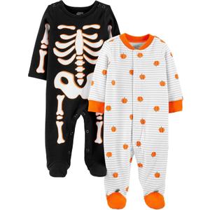 Simple Joys by Carter's unisex-baby 2-pack Halloween Cotton Footed Sleep and Play (6-9 Months)