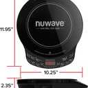 Nuwave Flex Precision Induction Cooktop, 10.25 Shatter-Proof Ceramic Glass, 6.5 Heating Coil, 45 Temps from 100F to 500F, 3 Wattage Settings 600, 900 & 1300 Watts, Black 