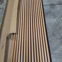 Art3d Acoustic Wood Slat Wall Panel with Roll-Flat Design - 95.3 x 23.8 Inch Sound Absorbing Panels for Living Room Columns Corridor Curved Wall Decor, 1-Pack Teak