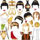 27pcs Toga Party Photo Booth Props, Ancient Greek Photo Booth Props, Tvorvik Toga Party Decorations, Ancient Roman Themed Decorations, Suitable for Greek Mythology Birthday, Gladiator Birthday