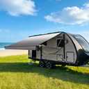 Dulepax RV Awning Fabric Replacement (13'2" Fabric) Heavy Duty 18.5oz Vinyl Camper Awning Replacement, UV-Resistant, Weatherproof Universal Fade Gray Outdoor Canopy for RV, Motorhome, Trailer