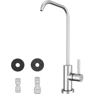 WEWE RO Drinking Water Faucet, Brushed Nickel, 1/4" & 3/8" Connectors