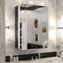 Keonjinn 20"x26" Chrome Recessed Medicine Cabinets for Bathroom with Mirror