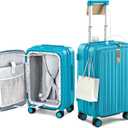 Hanke Top Opening 20" Carry On Luggage Expandable Hard Shell Caribbean Blue, 20 Inch EXT