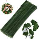 100 Pieces Pipe Cleaners Craft, Sage Green Pipe Cleaners, Chenille Stems for Classroom Craft Supplies Hair Flowers