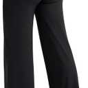 YEOREO Straight Leg Workout Leggings Hidden Scrunch High Waist Gym Pants No Front Seam Wide Leg Yoga Pants (Small, Black)