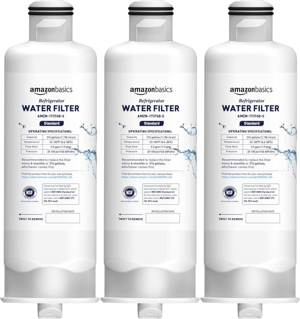 Replacement Samsung DA97-17376B, HAF-QIN/EXP Refrigerator Water Filter, 3-Pack, Standard Filtration