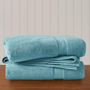 Madison Park 800GSM Bath Sheet Towel Oversized 34" x 68" 2 Pack 100% Cotton Bath Towel Set Highly Absorbent Hotel Spa Quality for Bathroom, Aqua