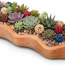 Nuogo 19 Inch Wooden Wavy Edge Dough Bowl Supplies, Khaki