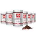 Illy Whole Bean Coffee, Classico Medium Roast - Mild & Balanced - 100% Arabica - Whole Beans - Pressurized Packaging Sealed for Freshness - 8.8oz can (Pack of 6)