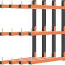 Lumber Rack Wall Mount, Lumber Storage Rack, Heavy Duty Wood Storage Racks with 6-Level System, 720 lb Sturdy Garage Wood Organizer, Orange Lumber Metal Racks for Indoor and Outdoor (4 PACK)