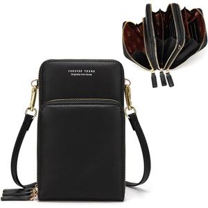 myfriday Small Leather Crossbody Bag for Women with Guitar Strap Mini Crossover Bags & Shoulder Purses with 2 Card Slots