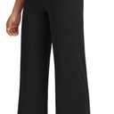 G4Free Dress Pants Women Black Trouser Style Yoga Pants for Women Straight Leg Loose Sweatpants (Black, L, Tall)