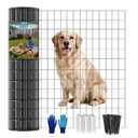 Welded Wire Fence 36inch x 50ft, 2inch x 3inch Black Chicken Wire Fencing, 16Gauge PVC Coated Garden Wire Fence Rolls, Anti-Rust Metal Fencing for Yard Plant Protection Poultry Netting