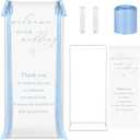 Lumina Wedding Welcome Sign Stand With Linen Sign with Satin Ribbon Adjustable Easel Stand Bridal Shower Welcome Decoration for Garden Ceremony Lawn Outdoor Indoor(Blue)