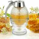 Honey Dispenser, No Drip with Stand, Maple Syrup Honey Container, Elegant Honeycomb Design for Home Decor for Any Occasion