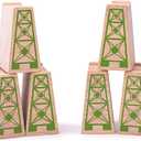 Bigjigs Rail High Level Blocks (Pack of 6) - Other Major Wooden Rail Brands are Compatible