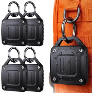 DDJ 4-Pack IPX8 Waterproof for AirTag Holder Case Keychain, Rugged Protective Case for Apple Airtag with Key Ring, Ultra Durable Air Tags Holder for Dog Collar/Luggage/Key/Backpack, Easy to Install