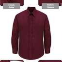 Lilax Boys' Button Down Shirt Solid Long Sleeve Dress Shirt (Red)