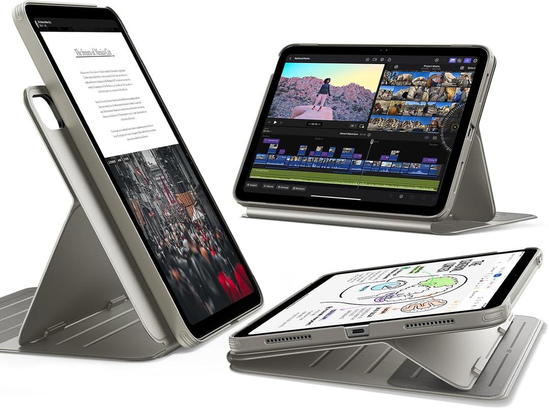 ESR for iPad A16 Case, iPad 11th/10th Generation Case (2025/2022), Removable Magnetic Cover, Adjustable Portrait/Landscape Stand, 9 Standing Angles, Shift Series, Titanium