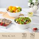 MALACASA Serving Bowls, 105 OZ Large Salad Bowls Set of 2, Porcelain White Bowls for Kitchen, Deep Bowls for Salad, Soup, Pho and Fruit, Ceramic Serving Bowls for Party, Microwave Safe, Series Regular