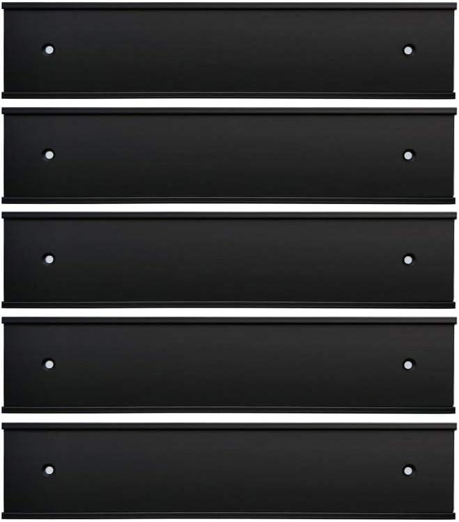 Nameplate Holder Wall or Door 5Pack Black 2“ × 8”